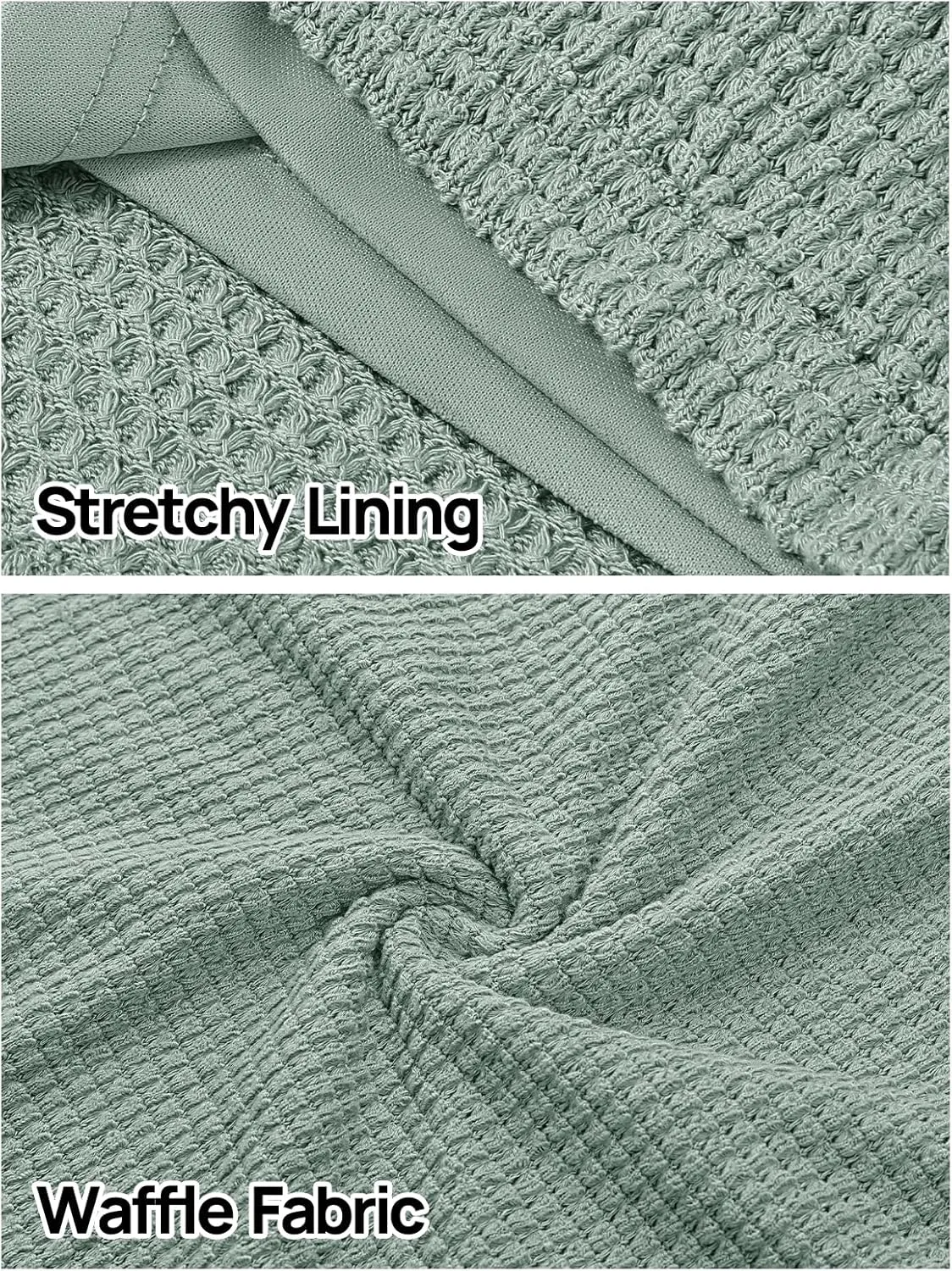 MEROKEETY Women's Summer Mini Sundress Casual Waffle Knit Square Neck Drawstring Beach Tank Dresses