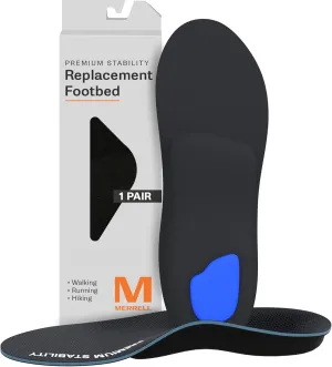 MERRELL Premium Stability Shoe Insoles for Women - Premium Orthotic Arch Support Insoles - Rigid Cork Layer, Deep Heel Cup, Odor Control, Work Boots, Foot Pain, Standing/For Medium to High Arch Height
