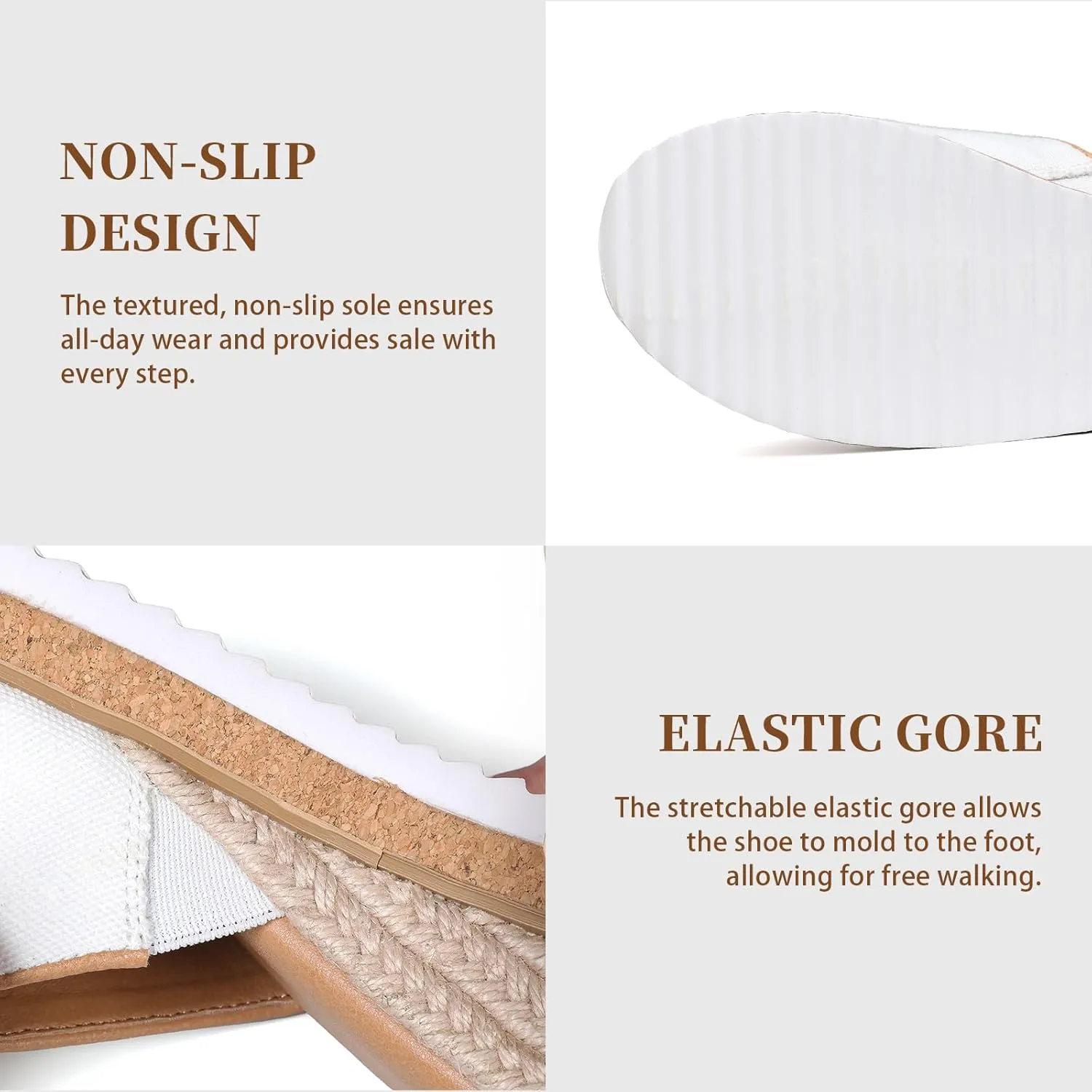 mikarka Slip On Wedge Sandals for Women, Open Toe Resort Platform Sandals Comfortable Beach Sandals Slide Espadrilles Wedges Dressy Summer Sandals Mules