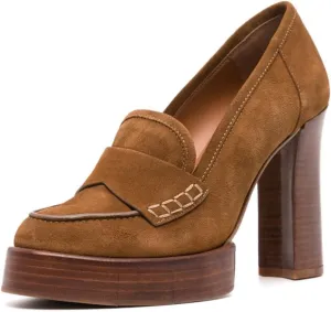 Milooey shoes Women's Vintage Chunky Platform Loafers Round Toe Block High Heels Penny Loafers Business Work Pump Party Casual Shoes Size 4-16 Us