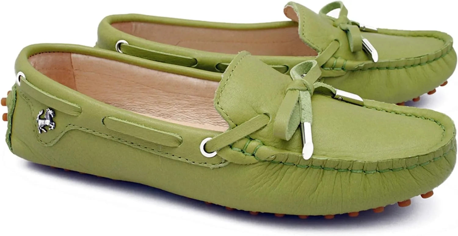Minishion Boat Shoes for Women Comfortable Leather Loafers YB96010