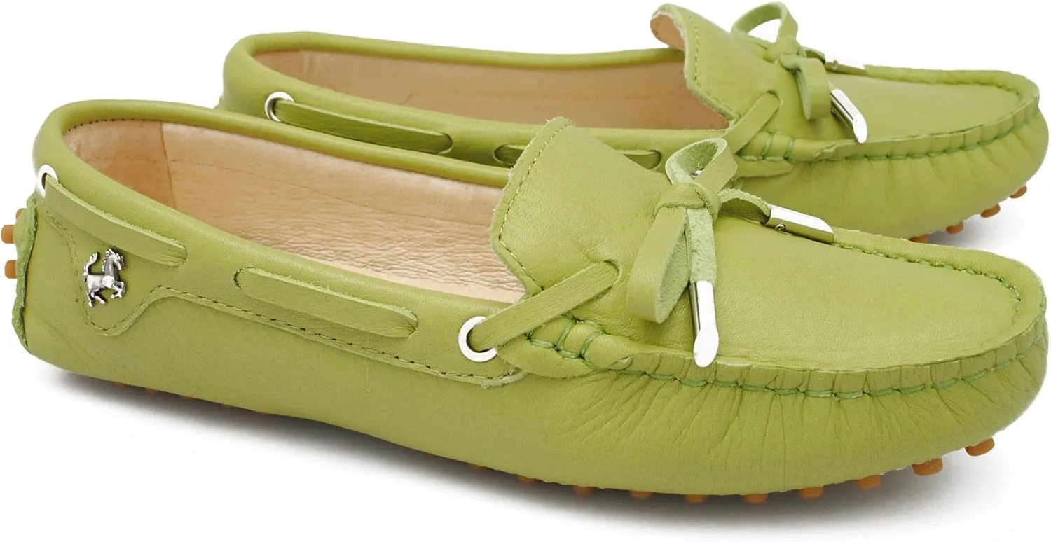 Minishion Boat Shoes for Women Comfortable Leather Loafers YB96010