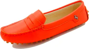 Minishion Womens Penny Loafers Quality Leather Dress Slip-ons Flats YB96018