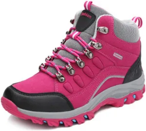 MIOKE Women's Casual Hiking Boots Running Trail Hiker Waterproof Non-Slip Outdoor High-top Climbing Shoes