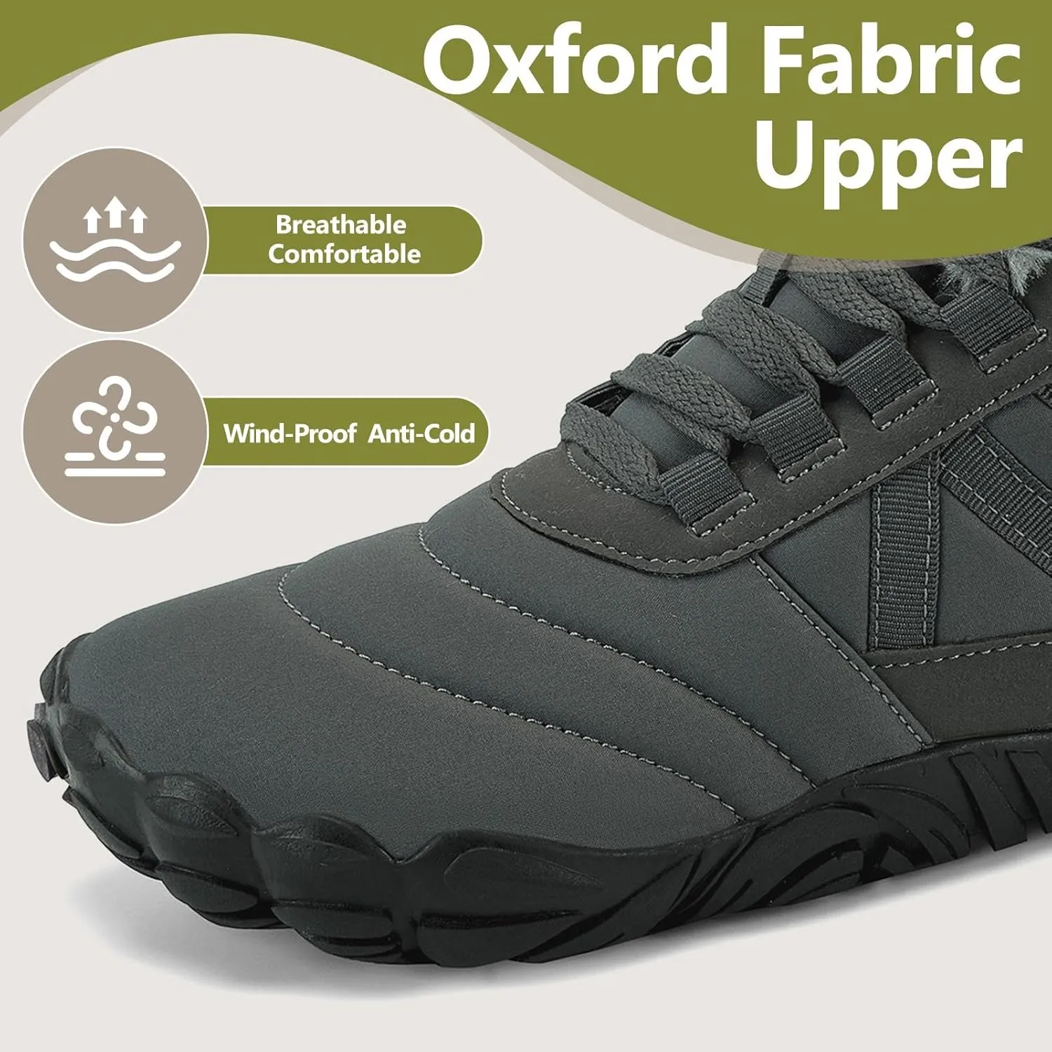 Mishansha Mens Womens Winter Barefoot Shoes Wide Toe Box Winter Boots Warm Lined Zero Drop Sole