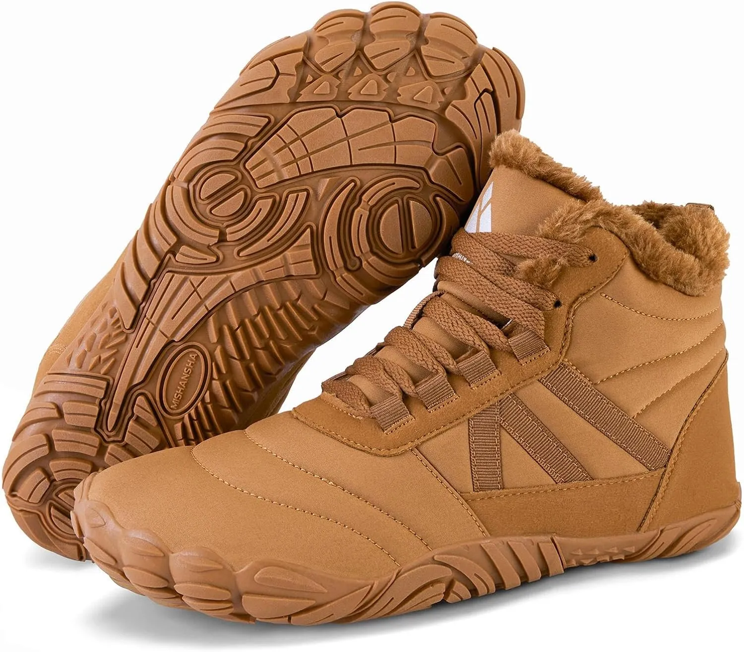 Mishansha Mens Womens Winter Barefoot Shoes Wide Toe Box Winter Boots Warm Lined Zero Drop Sole
