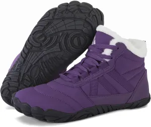 Mishansha Mens Womens Winter Barefoot Shoes Wide Toe Box Winter Boots Warm Lined Zero Drop Sole
