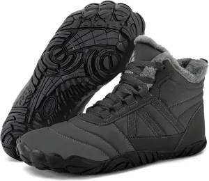 Mishansha Mens Womens Winter Barefoot Shoes Wide Toe Box Winter Boots Warm Lined Zero Drop Sole