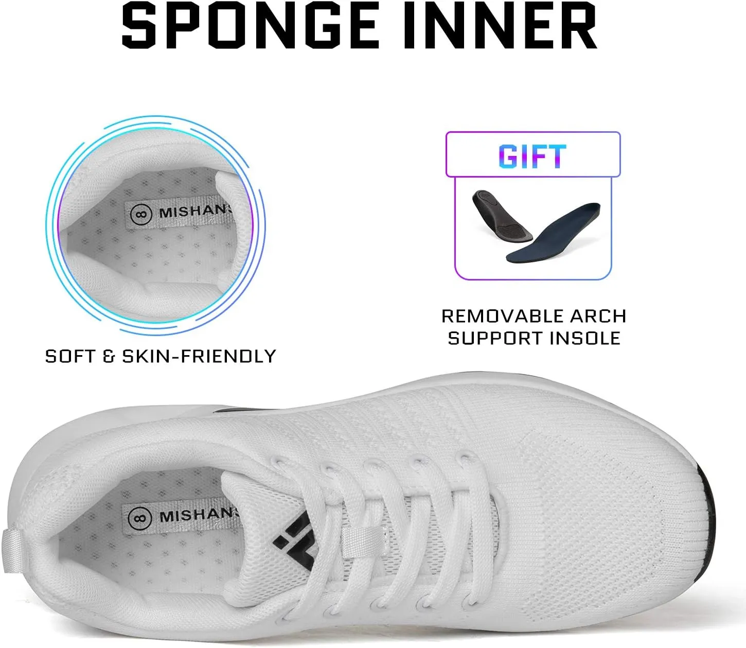 Mishansha Womens Sneakers Air Cushion Running Tennis Shoes Women Lightweight Arch Support Walking Shoes