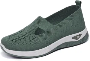 Mmoneyake Orthopedic Shoes for Women Arch Support Breathable Soft Shoes Comfy Walking Anti-Skid Sports Shoes Slip-On Breathable Mesh Trainers Casual Sneakers Footwear