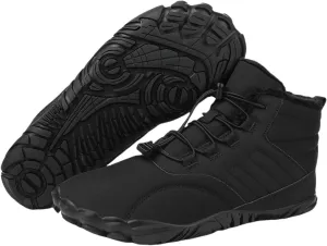 Mmoneyake Winter Snow Shoes for Women Men Warm Fur Lined Waterproof Snow Sneakers Wide Toe Box Zero Drop Ankle Booties Non-Slip Barefoot Outdoor Shoes Fashion Short Boots