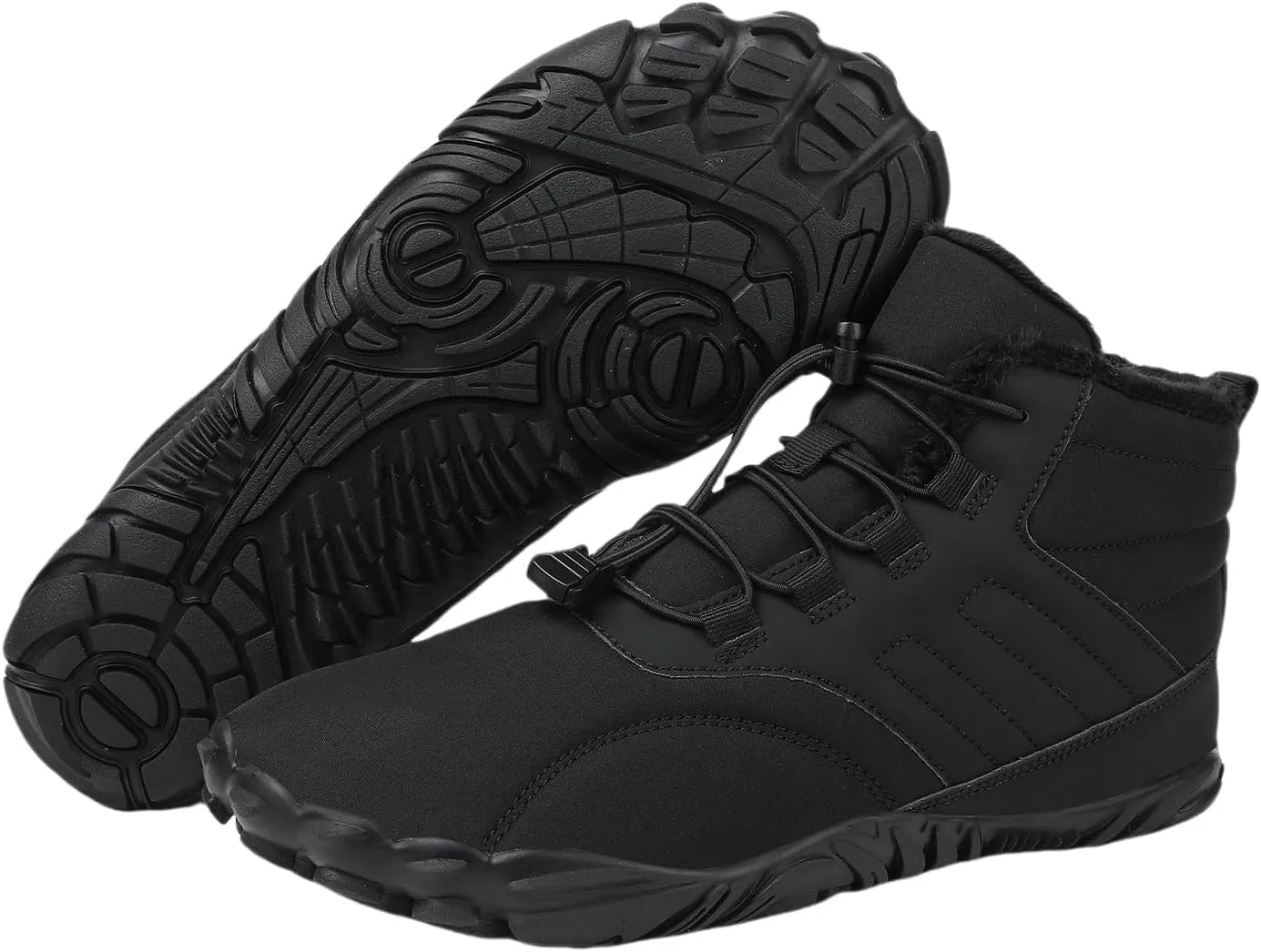Mmoneyake Winter Snow Shoes for Women Men Warm Fur Lined Waterproof Snow Sneakers Wide Toe Box Zero Drop Ankle Booties Non-Slip Barefoot Outdoor Shoes Fashion Short Boots