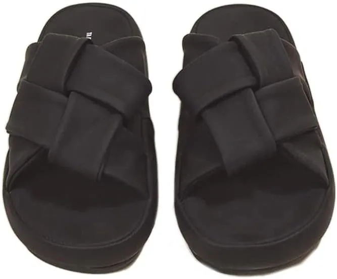 MOLERFO Womens Platform Sandals Summer Fashion Ladies Waffle Cross Like Stepping on A Cloud Basic Slipper