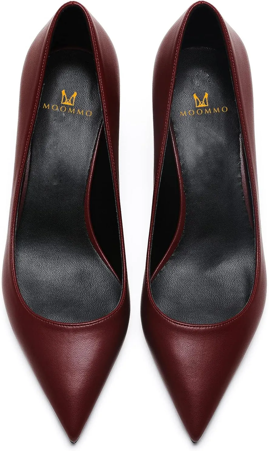 MOOMMO Low Kitten Heel Pumps for Women Pointed Toe Satin Dress Shoes Slip On 1 Inch Low Heel Work Pumps Comfy Basic Casual Office Evening Party Bridal Pump Shoes 4-13 M US