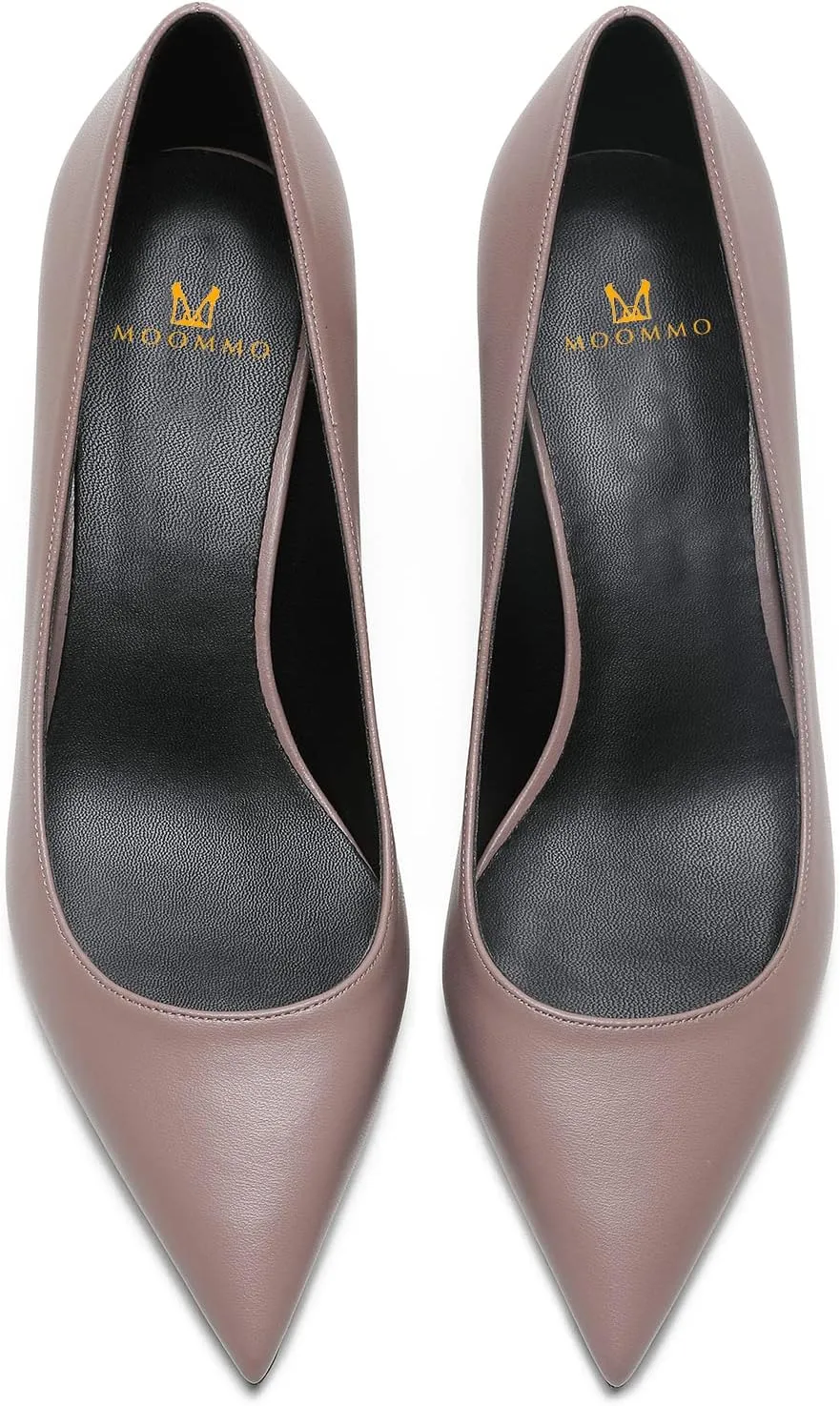 MOOMMO Low Kitten Heel Pumps for Women Pointed Toe Satin Dress Shoes Slip On 1 Inch Low Heel Work Pumps Comfy Basic Casual Office Evening Party Bridal Pump Shoes 4-13 M US