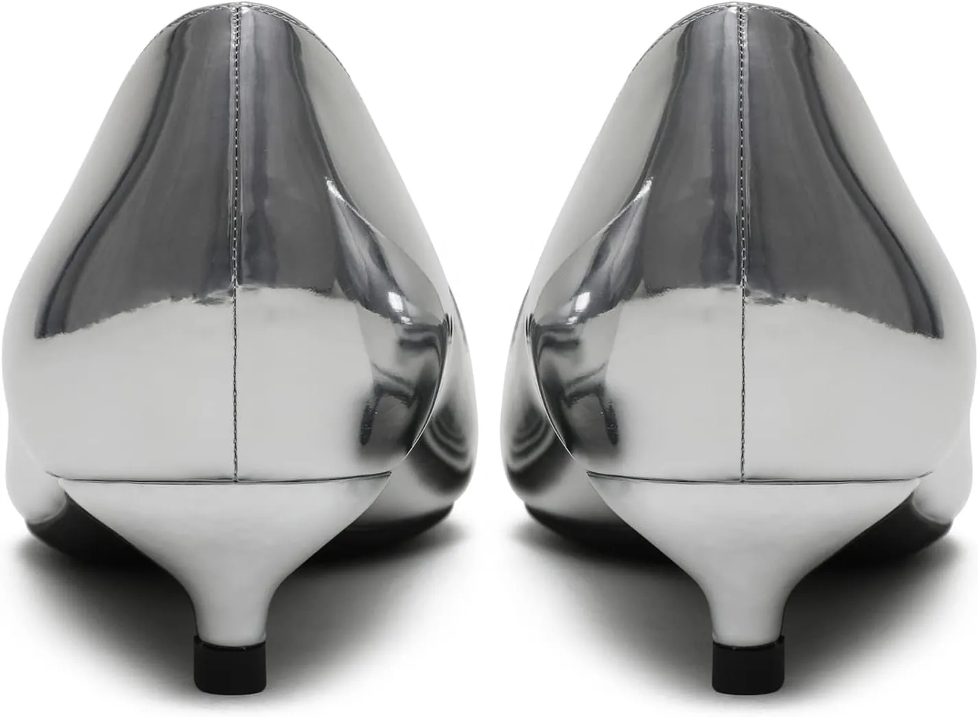 MOOMMO Low Kitten Heel Pumps for Women Pointed Toe Satin Dress Shoes Slip On 1 Inch Low Heel Work Pumps Comfy Basic Casual Office Evening Party Bridal Pump Shoes 4-13 M US