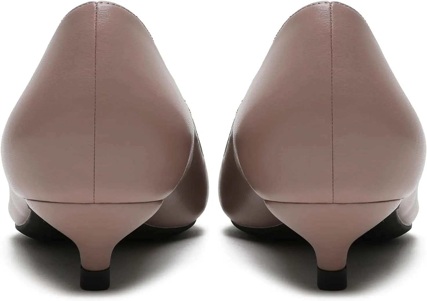 MOOMMO Low Kitten Heel Pumps for Women Pointed Toe Satin Dress Shoes Slip On 1 Inch Low Heel Work Pumps Comfy Basic Casual Office Evening Party Bridal Pump Shoes 4-13 M US