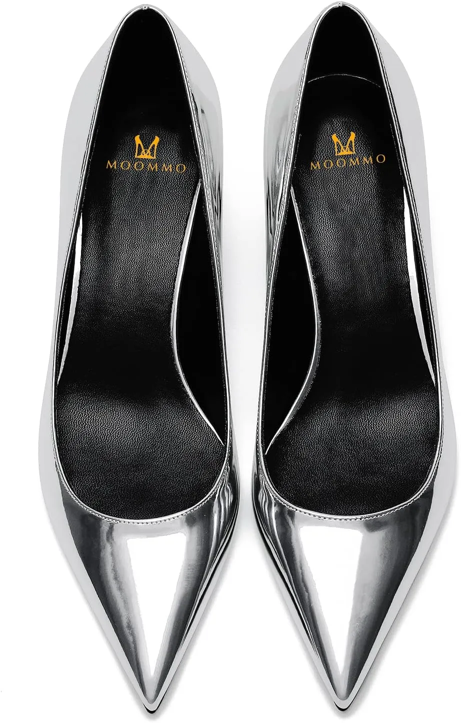MOOMMO Low Kitten Heel Pumps for Women Pointed Toe Satin Dress Shoes Slip On 1 Inch Low Heel Work Pumps Comfy Basic Casual Office Evening Party Bridal Pump Shoes 4-13 M US