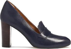 MOOMMO Women's Chunky Block Heel Pumps Round Closed Toe Slip On Oxford Loafers Shoes High Heels Snake Skin Work Pump Suede Loafer for Office Ladies Classic Formal Business Professional 4-13 M US