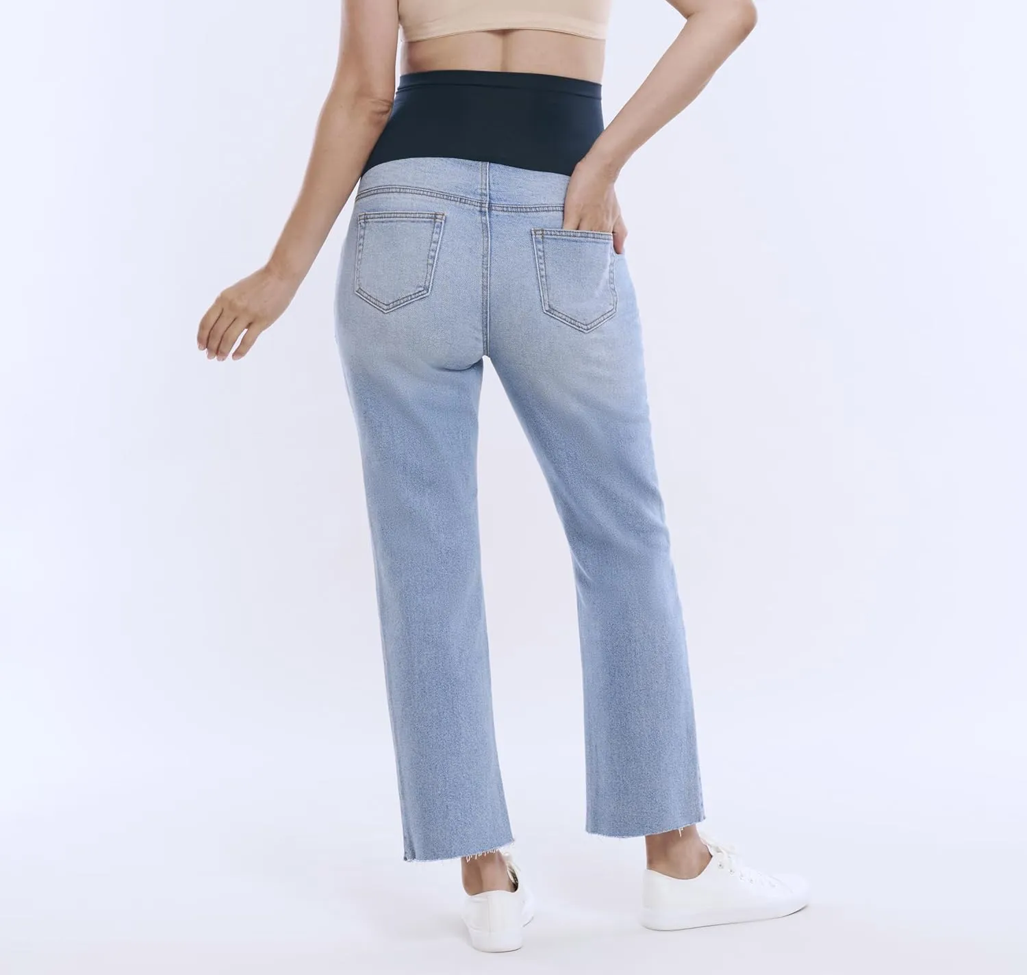 Motherhood Maternity Women's Secret Fit Over The Belly Slim Straight Leg Pregnancy Jeans