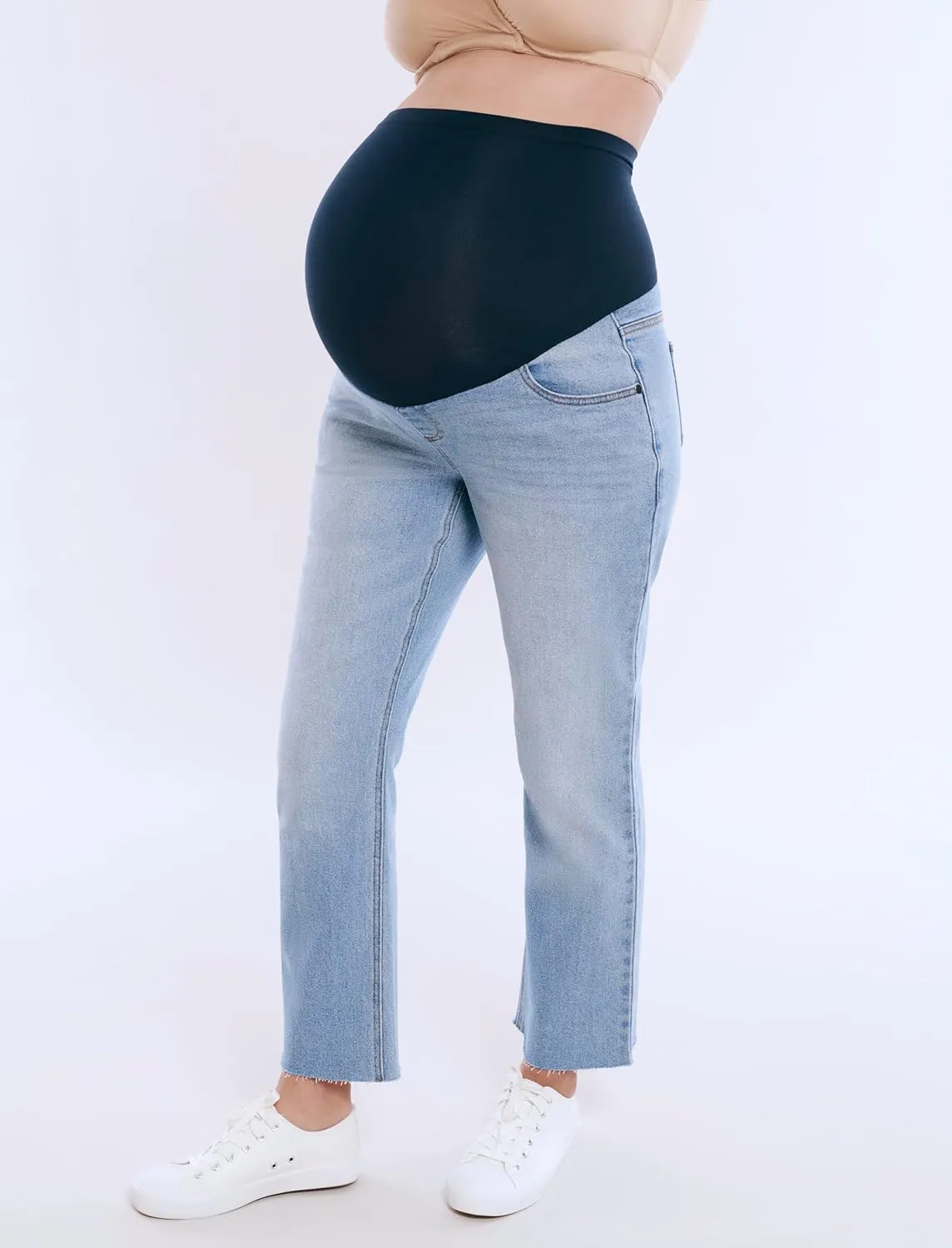 Motherhood Maternity Women's Secret Fit Over The Belly Slim Straight Leg Pregnancy Jeans