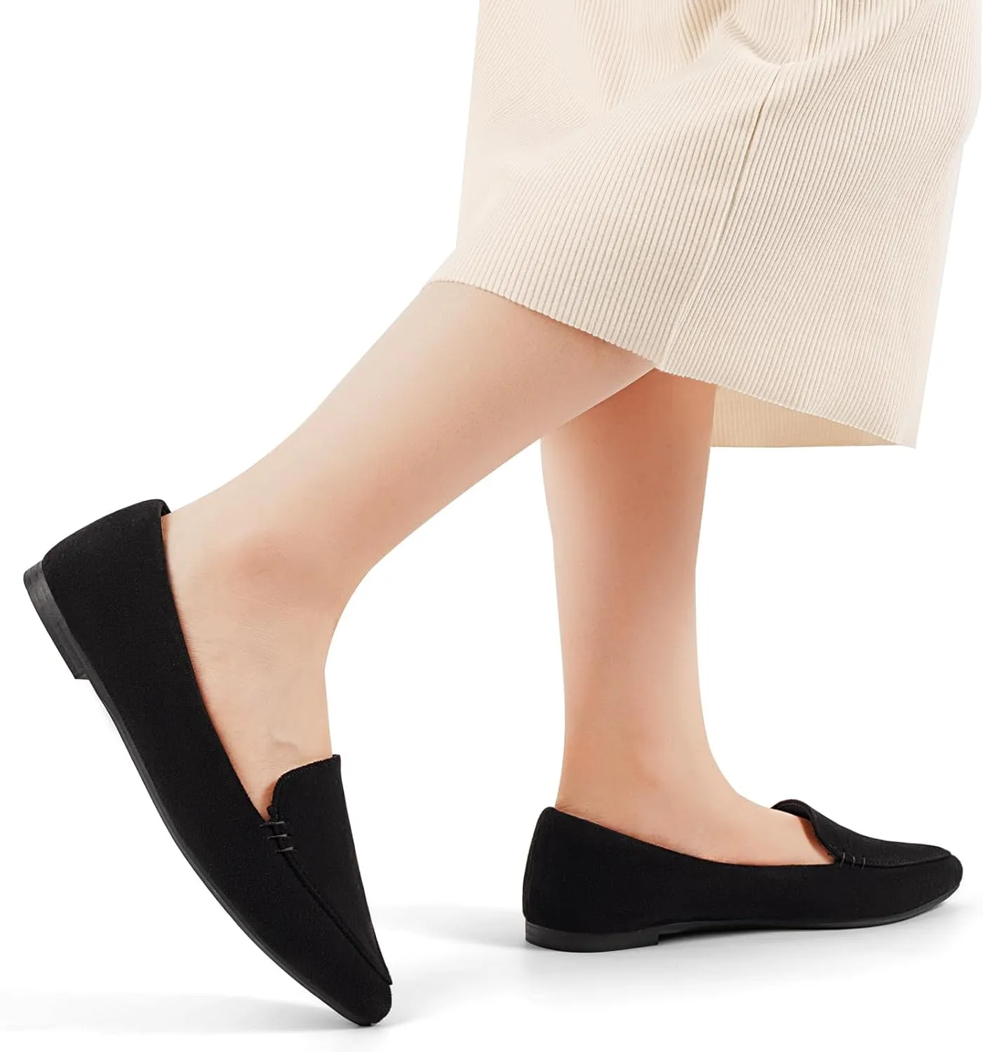 MUSSHOE Loafers for Women Comfortable Pointed Toe Memory Foam Women's Loafers