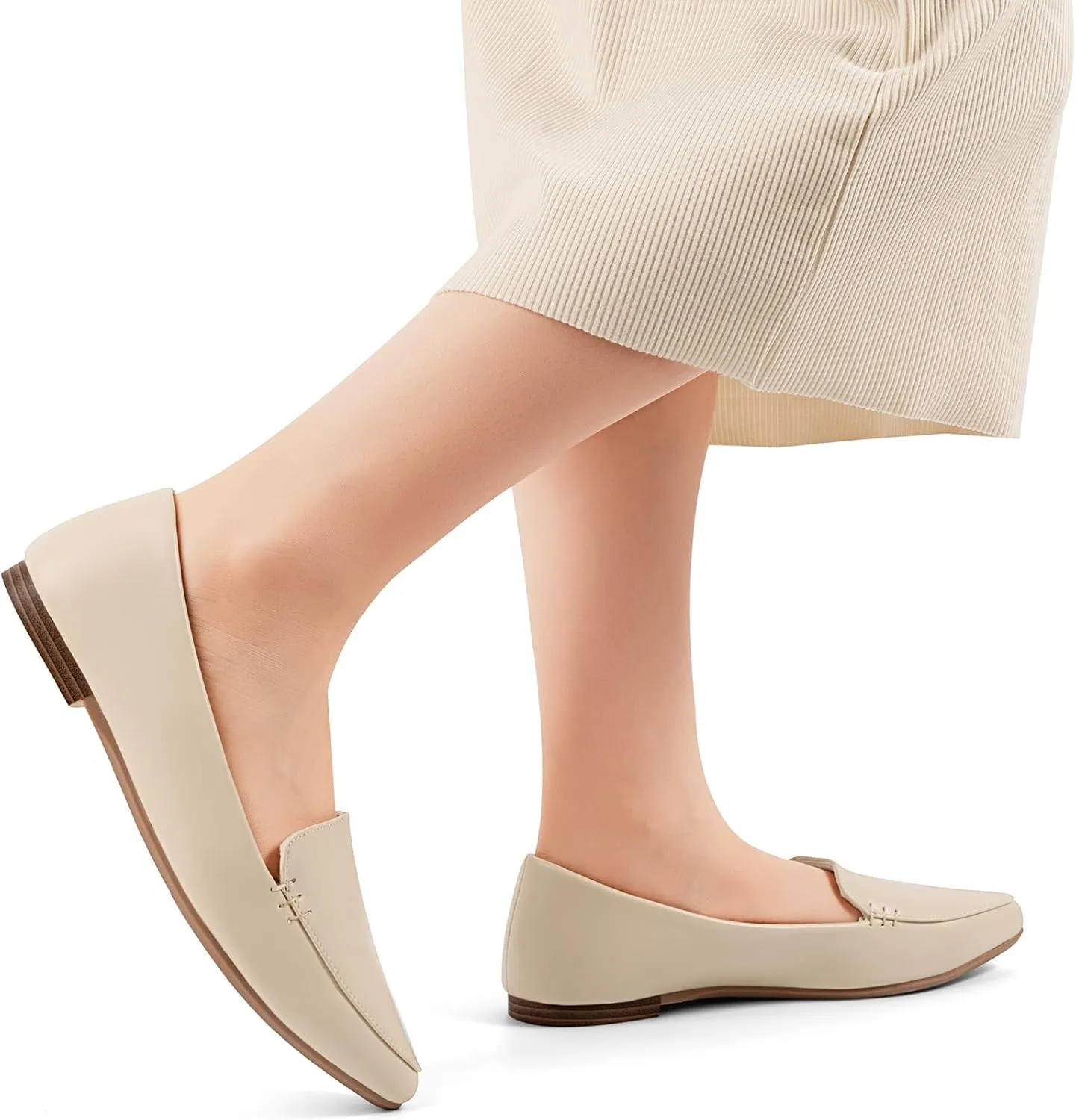 MUSSHOE Loafers for Women Comfortable Pointed Toe Memory Foam Women's Loafers