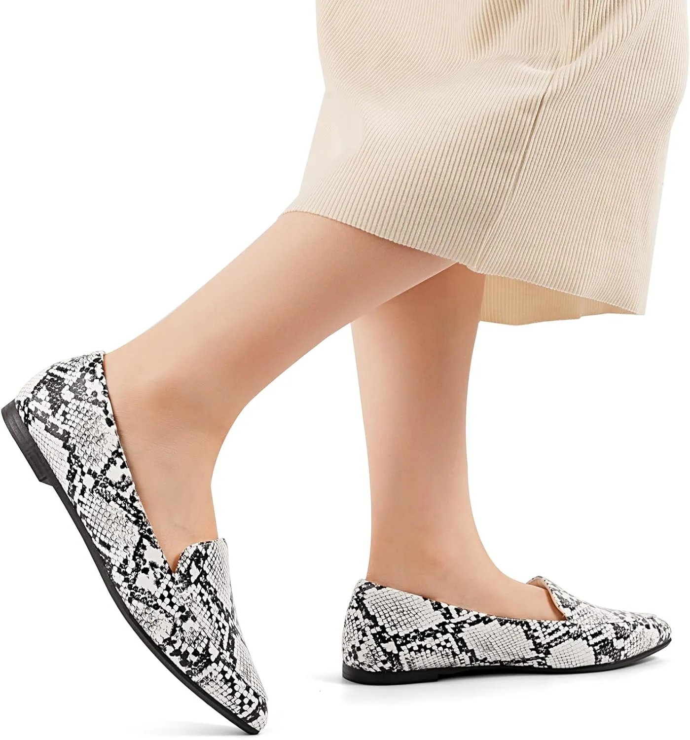 MUSSHOE Loafers for Women Comfortable Pointed Toe Memory Foam Women's Loafers
