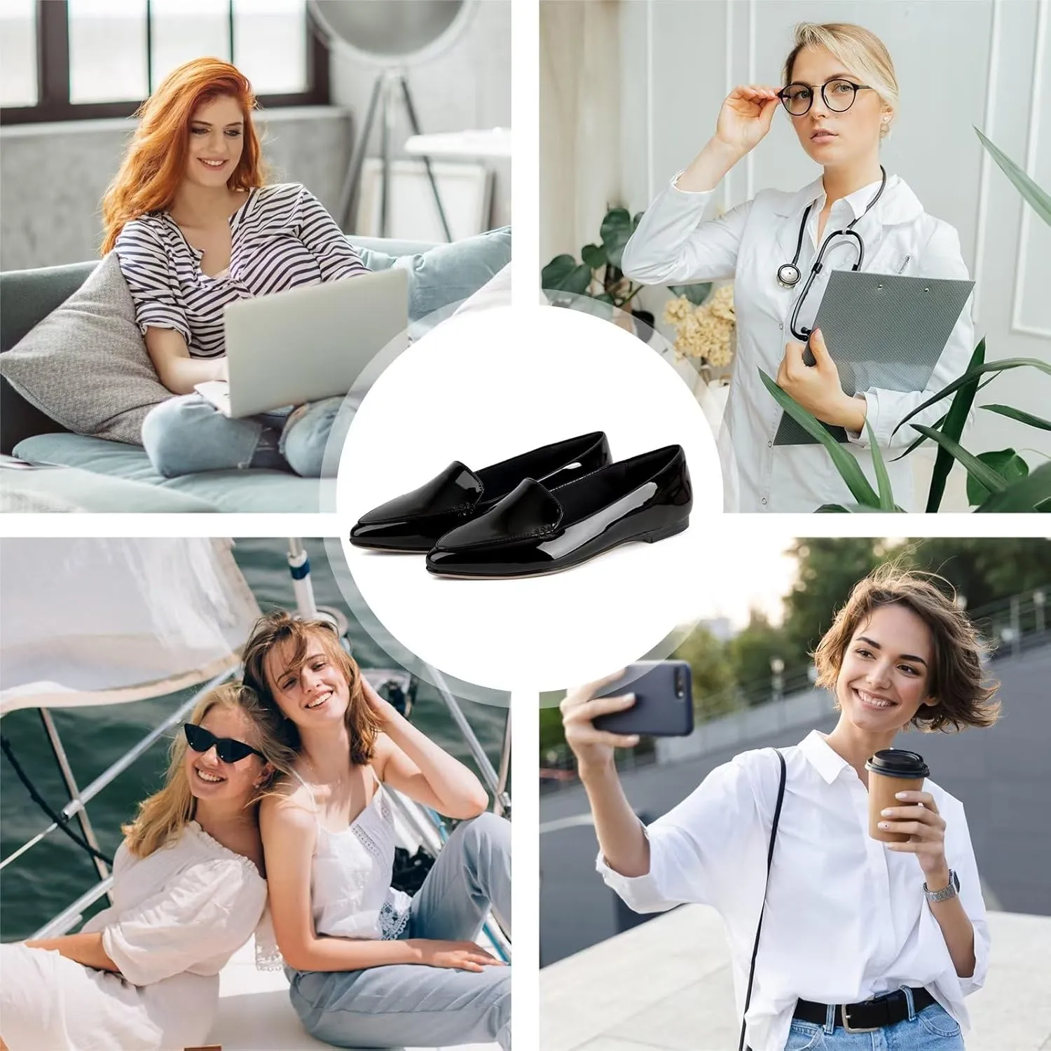 MUSSHOE Loafers for Women Comfortable Pointed Toe Memory Foam Women's Loafers
