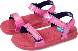Native Shoes Kids Charley Sugarlite Hologram Flat Sandals for Little Kid - Hook-Loop Closure with EVA Footbed, and Open Toe Design