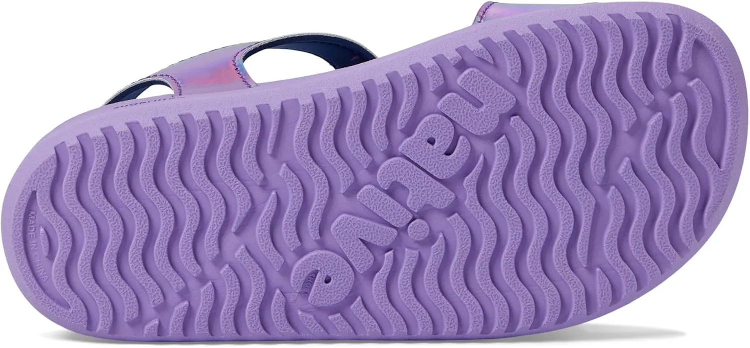 Native Shoes Kids Charley Sugarlite Hologram Flat Sandals for Little Kid - Hook-Loop Closure with EVA Footbed, and Open Toe Design