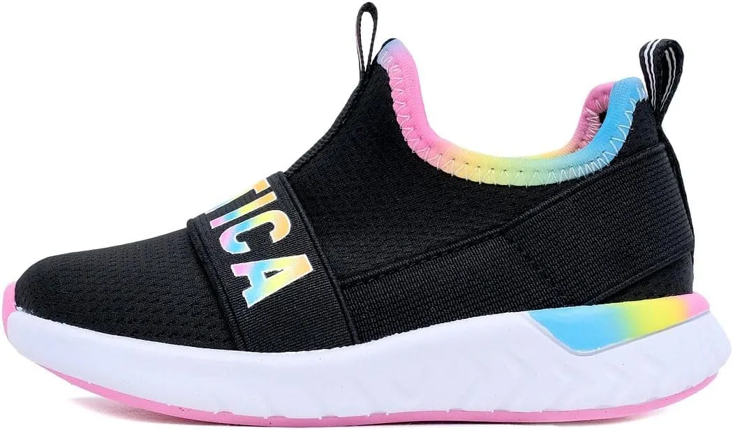 Nautica Girls' Slip-On Sneaker - Athletic Running Kids' Shoe for Walking, Running, Tennis, and Sports (Toddler/Little Kid)
