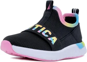 Nautica Girls' Slip-On Sneaker - Athletic Running Kids' Shoe for Walking, Running, Tennis, and Sports (Toddler/Little Kid)
