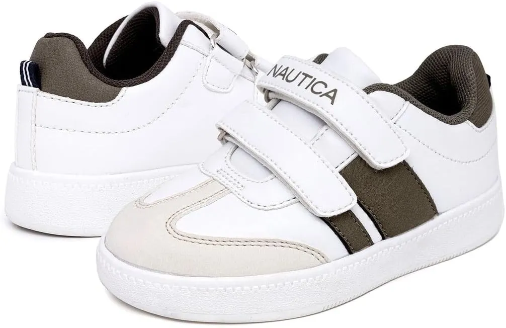 Nautica Kids' Double Strap Sneakers | Casual Athletic Shoes for Boys and Girls | Durable and Comfortable Fit for Toddlers and Little Kids