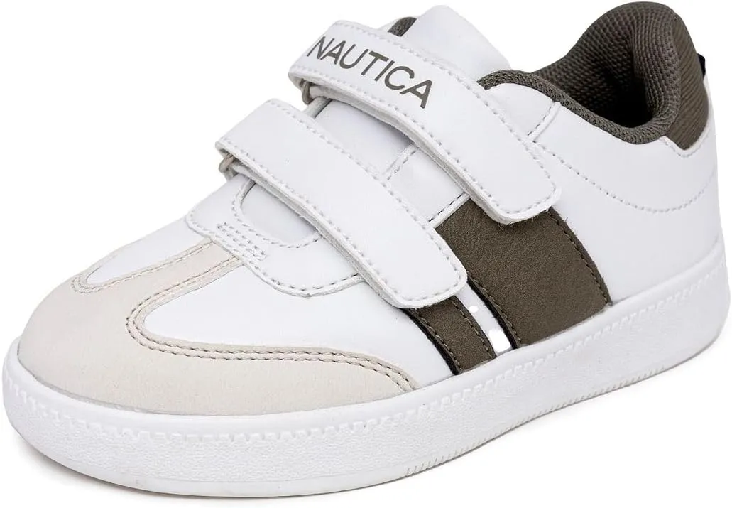 Nautica Kids' Double Strap Sneakers | Casual Athletic Shoes for Boys and Girls | Durable and Comfortable Fit for Toddlers and Little Kids