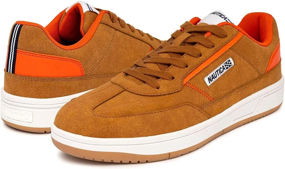 Nautica Men's Classic Low-Top Sneakers – Retro Lace-Up Casual Shoes for Tennis and Basketball-Inspired Style