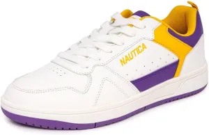 Nautica Men's Classic Low-Top Sneakers – Retro Lace-Up Casual Shoes for Tennis and Basketball-Inspired Style