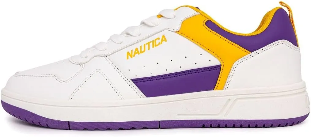 Nautica Men's Classic Low-Top Sneakers – Retro Lace-Up Casual Shoes for Tennis and Basketball-Inspired Style