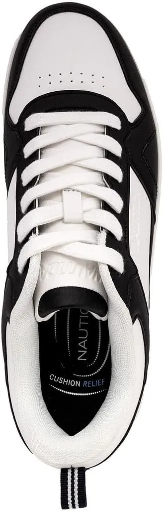 Nautica Men's Classic Low-Top Sneakers – Retro Lace-Up Casual Shoes for Tennis and Basketball-Inspired Style