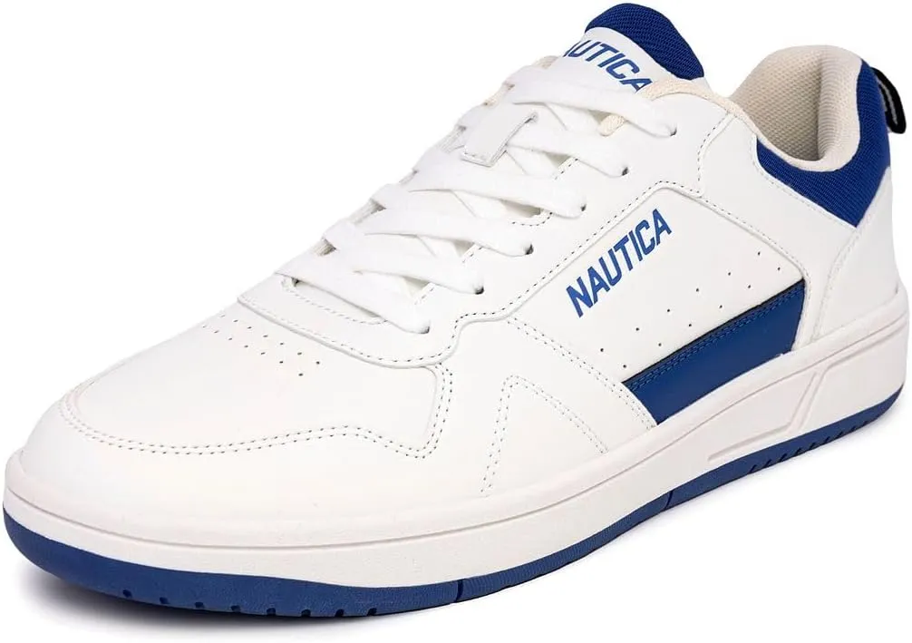 Nautica Men's Classic Low-Top Sneakers – Retro Lace-Up Casual Shoes for Tennis and Basketball-Inspired Style
