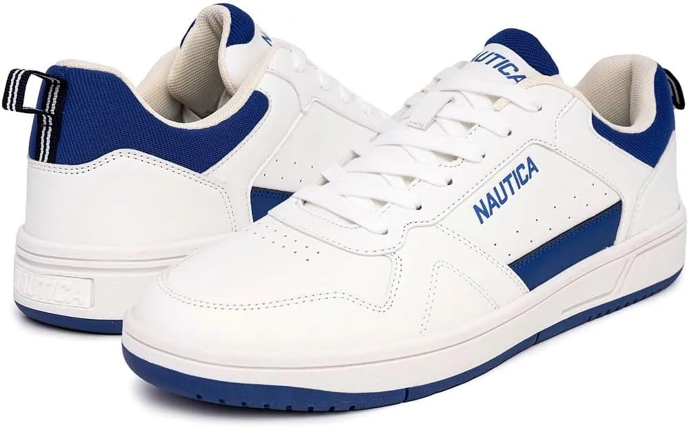 Nautica Men's Classic Low-Top Sneakers – Retro Lace-Up Casual Shoes for Tennis and Basketball-Inspired Style