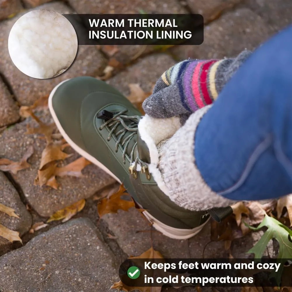 New HF Azura - Ergonomic Supportive Winter Barefoot Boots,Wide Toe Box, Minimalist Zero Drop Sole, Splash Proof and Breathable Upper Material Unisex