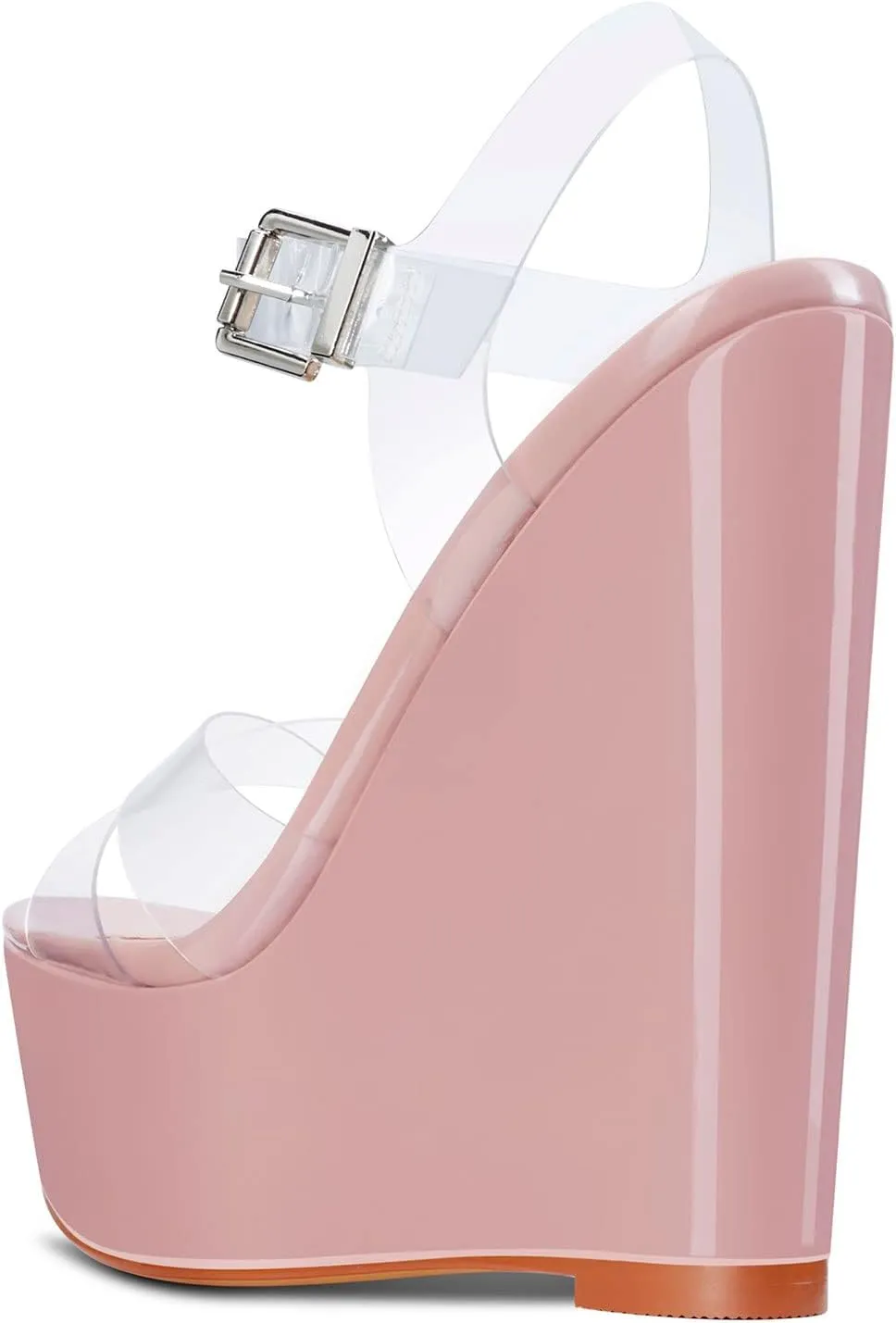 NobleOnly Women's Wedge High Heels Platform Ankle Strap Sandals Open Toe Slingback Basic Office Sandal 6" Heel Shoes