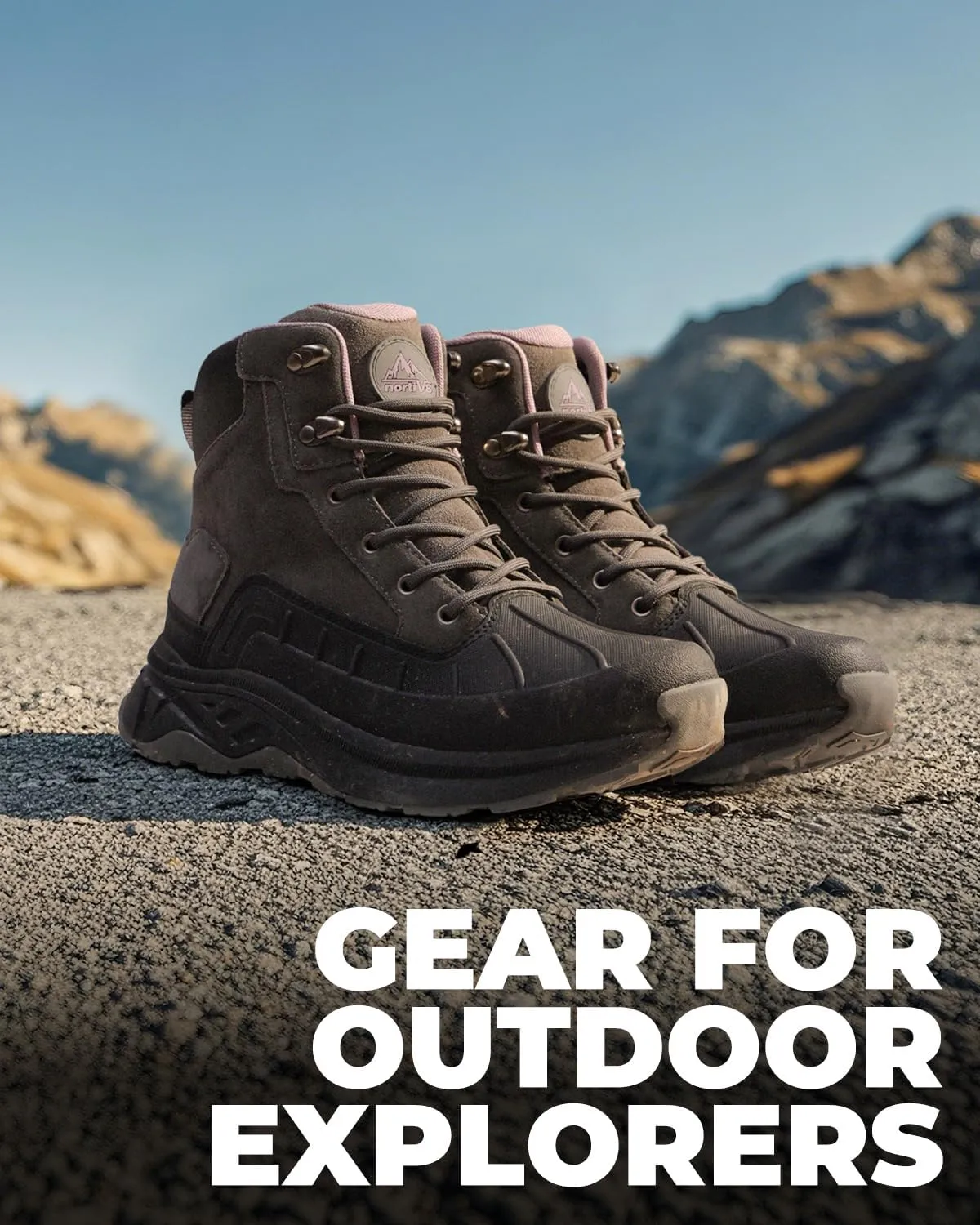 NORTIV 8 Women's Waterproof Hiking Boots Outdoor Trekking Camping Trail Hiking Boots