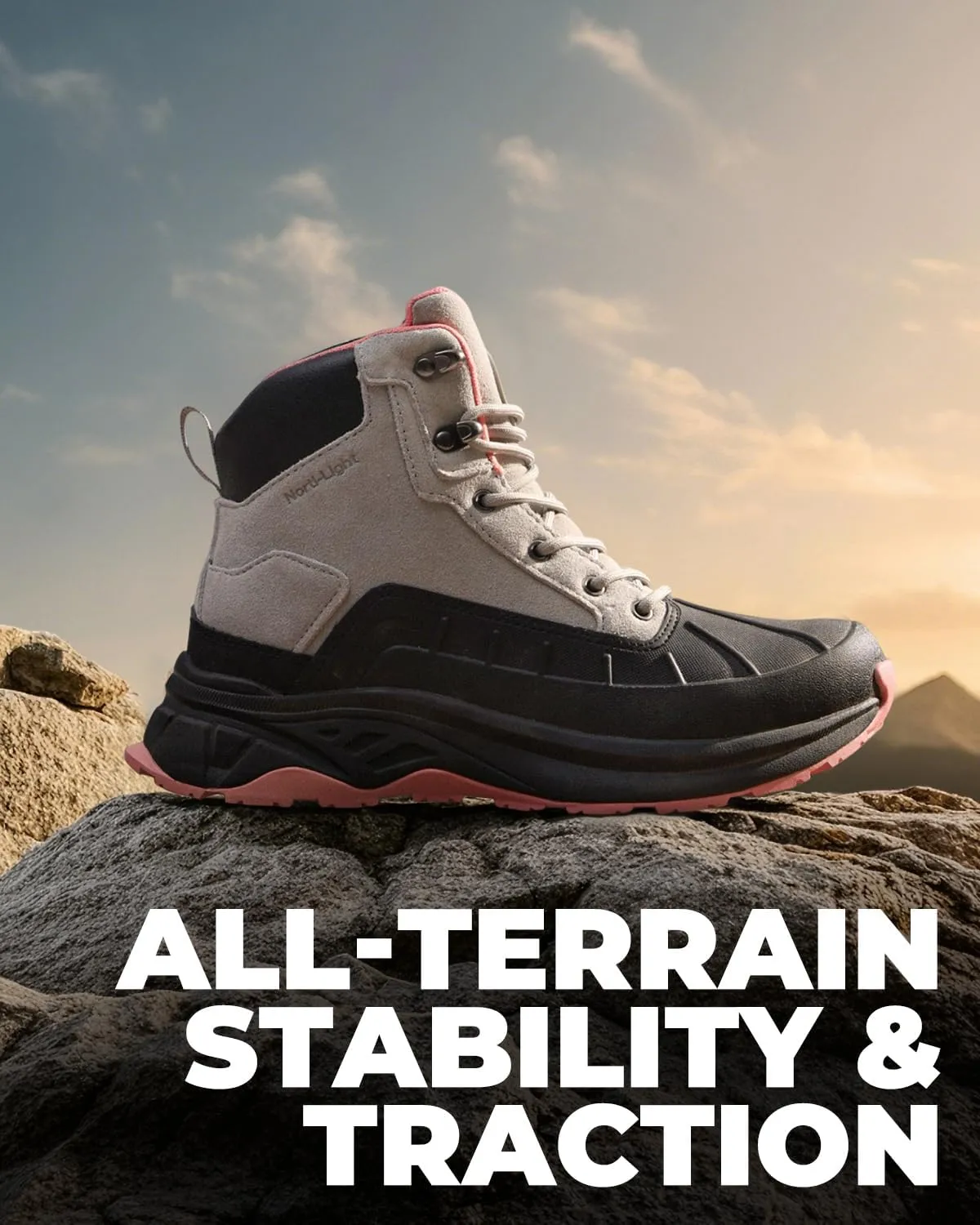 NORTIV 8 Women's Waterproof Hiking Boots Outdoor Trekking Camping Trail Hiking Boots