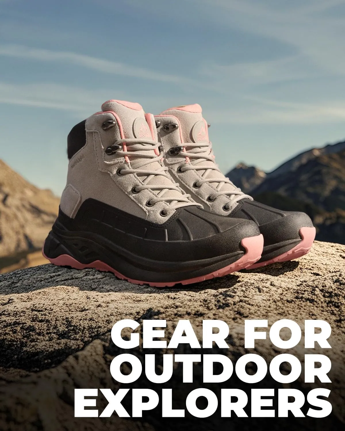 NORTIV 8 Women's Waterproof Hiking Boots Outdoor Trekking Camping Trail Hiking Boots