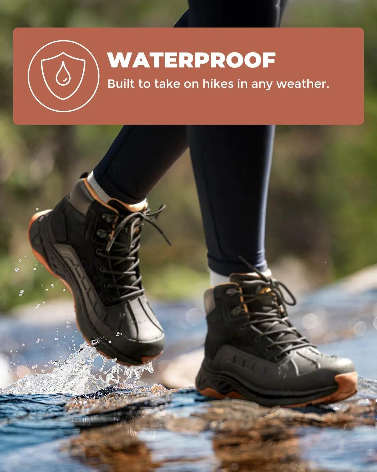 NORTIV 8 Women's Waterproof Hiking Boots Outdoor Trekking Camping Trail Hiking Boots