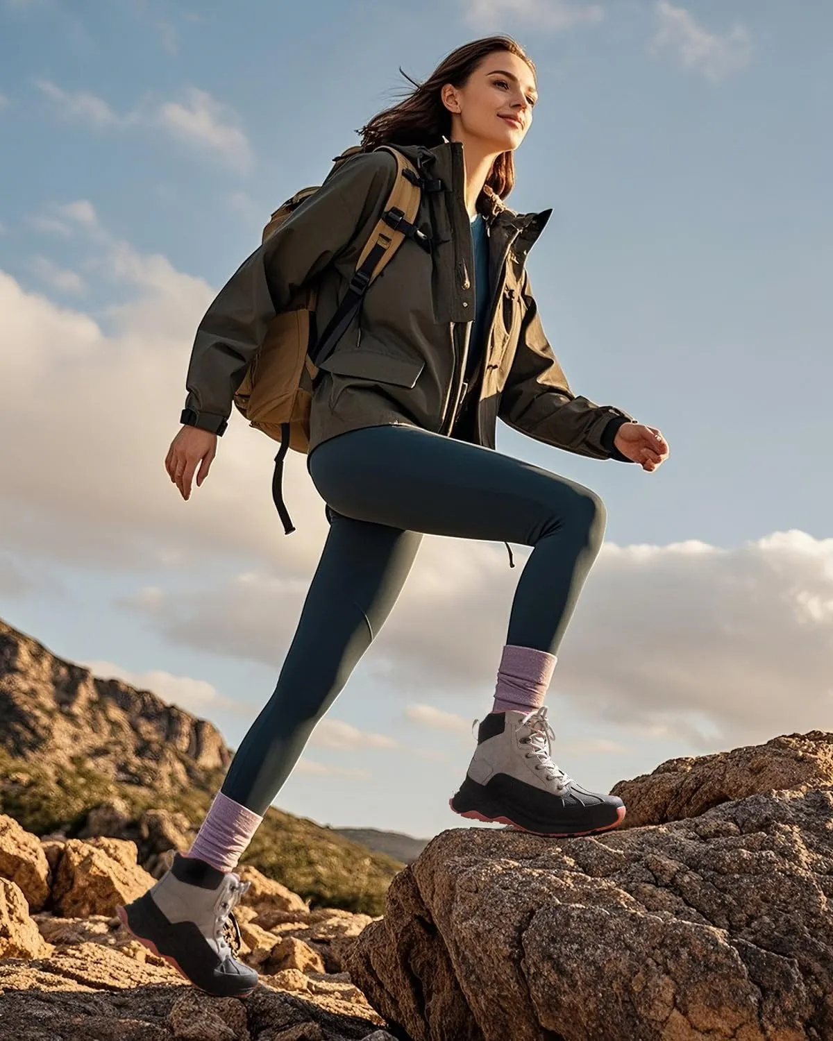 NORTIV 8 Women's Waterproof Hiking Boots Outdoor Trekking Camping Trail Hiking Boots