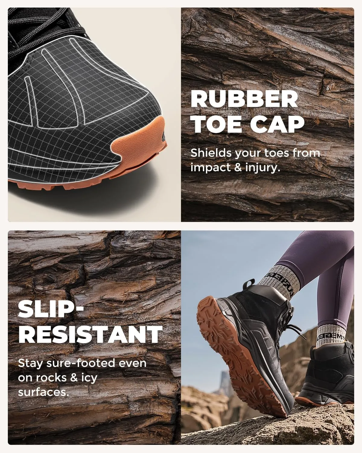 NORTIV 8 Women's Waterproof Hiking Boots Outdoor Trekking Camping Trail Hiking Boots
