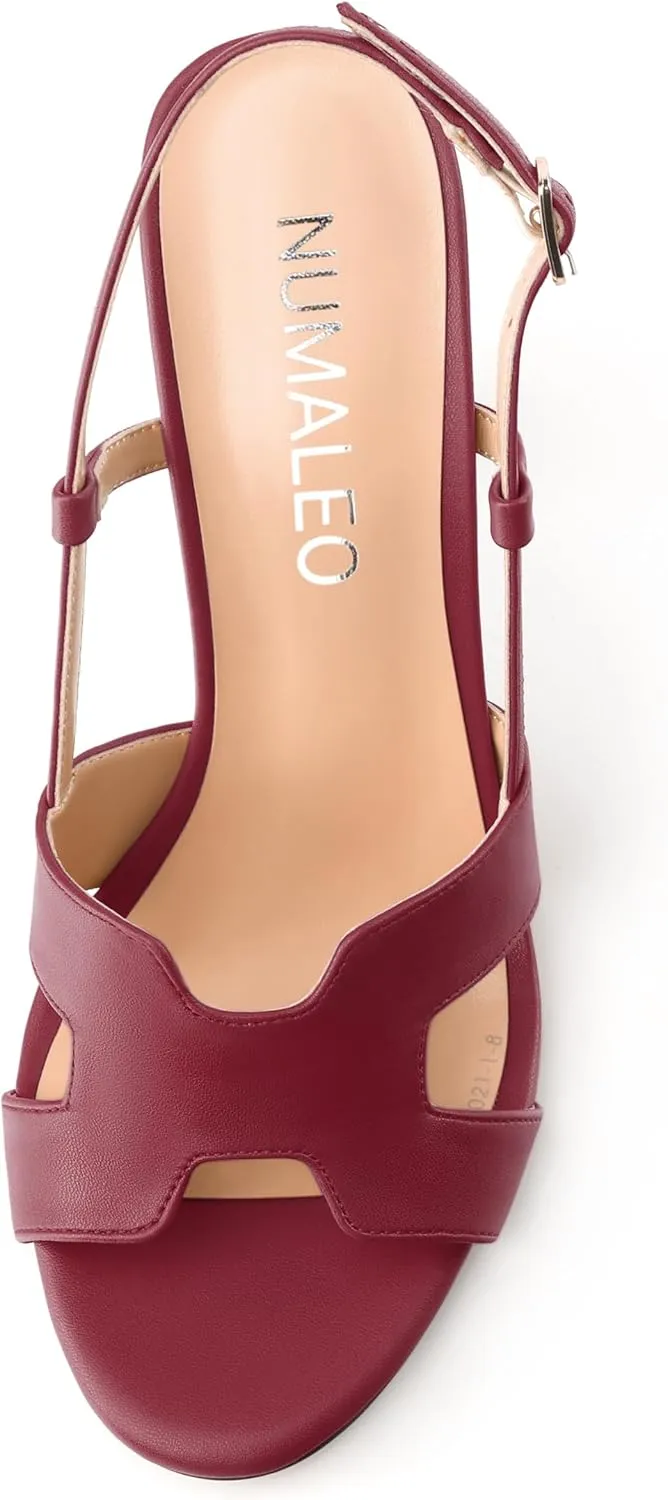 NUMALEO High Heel Sandals for Women Open Toe Slingback Stiletto Heels Sexy Strappy 4 inch Heeled Sandals Dress Shoes For Party Wedding